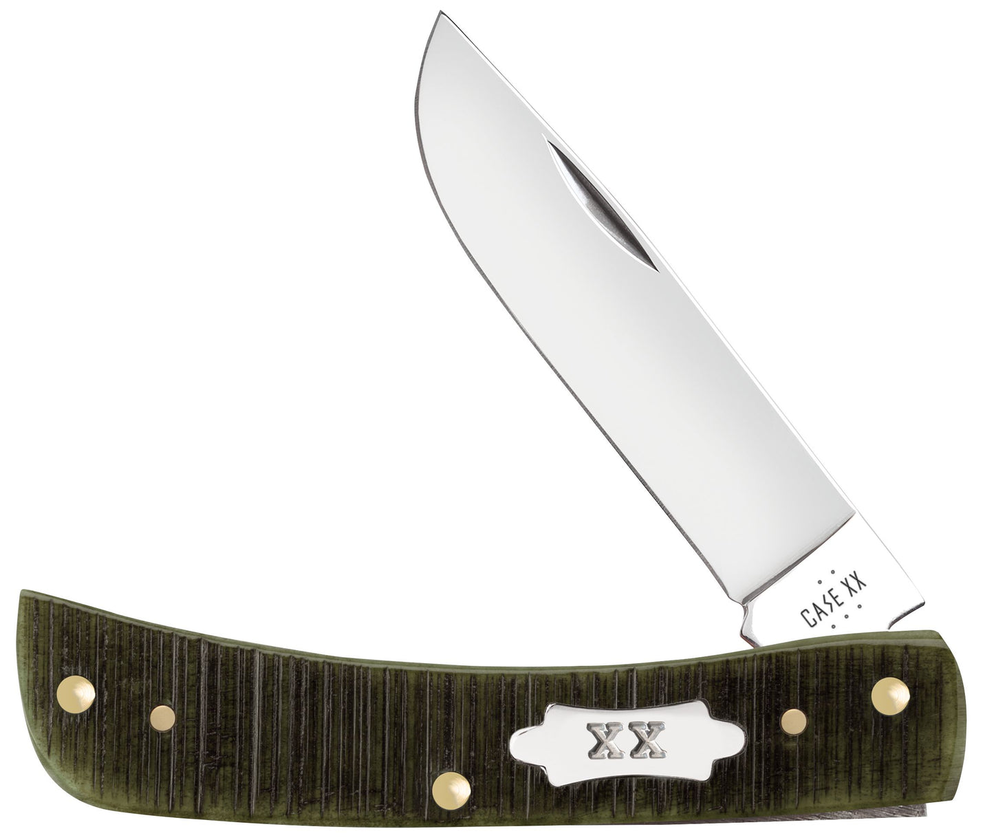 Case Knife Olive Green Sawcut Jig Sod Buster Jr. 39233