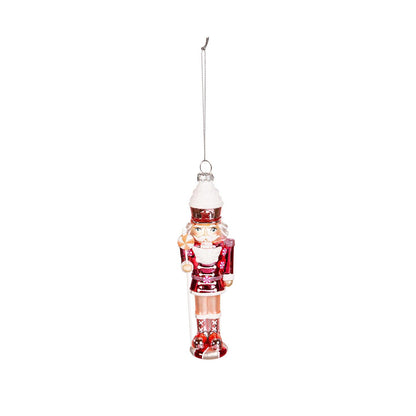 Glass Candy Nutcracker Ornament 6 Inches