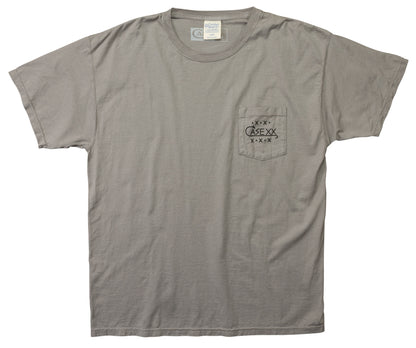 Case Knife T Shirt Concrete Gray W/Case Tang Logo Front Pocket