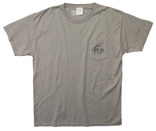 Case Knife T Shirt Concrete Gray W/Case Tang Logo Front Pocket