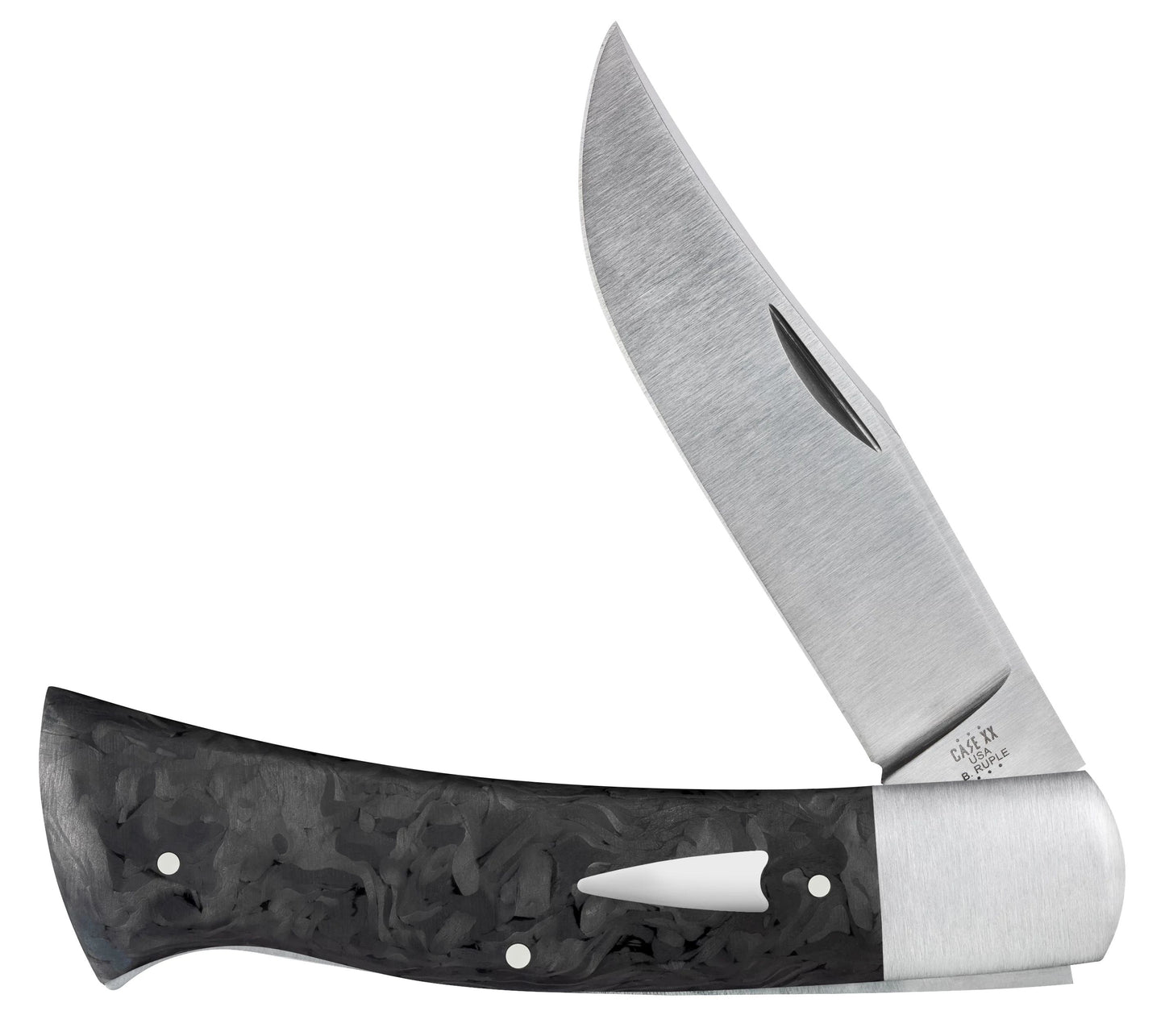 Case Knife Ruple Marbled Carbon Fiber Axe Handle 47542