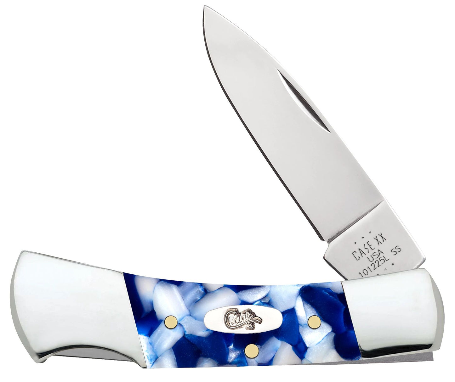 Case Knife Blue Crackle Kirinite Lockback 50721