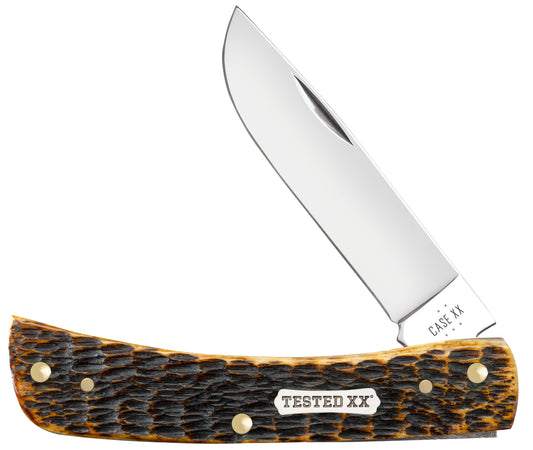Case Knife Burnt Amber Bone Sod Buster Jr 51394 (CS)