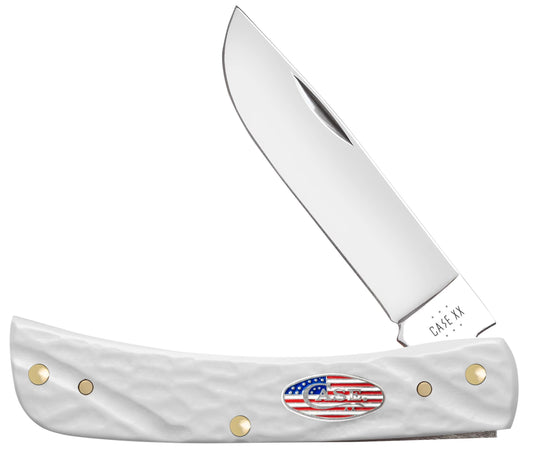 Case Knife Jigged White Synthetic Sod Buster Jr 52021