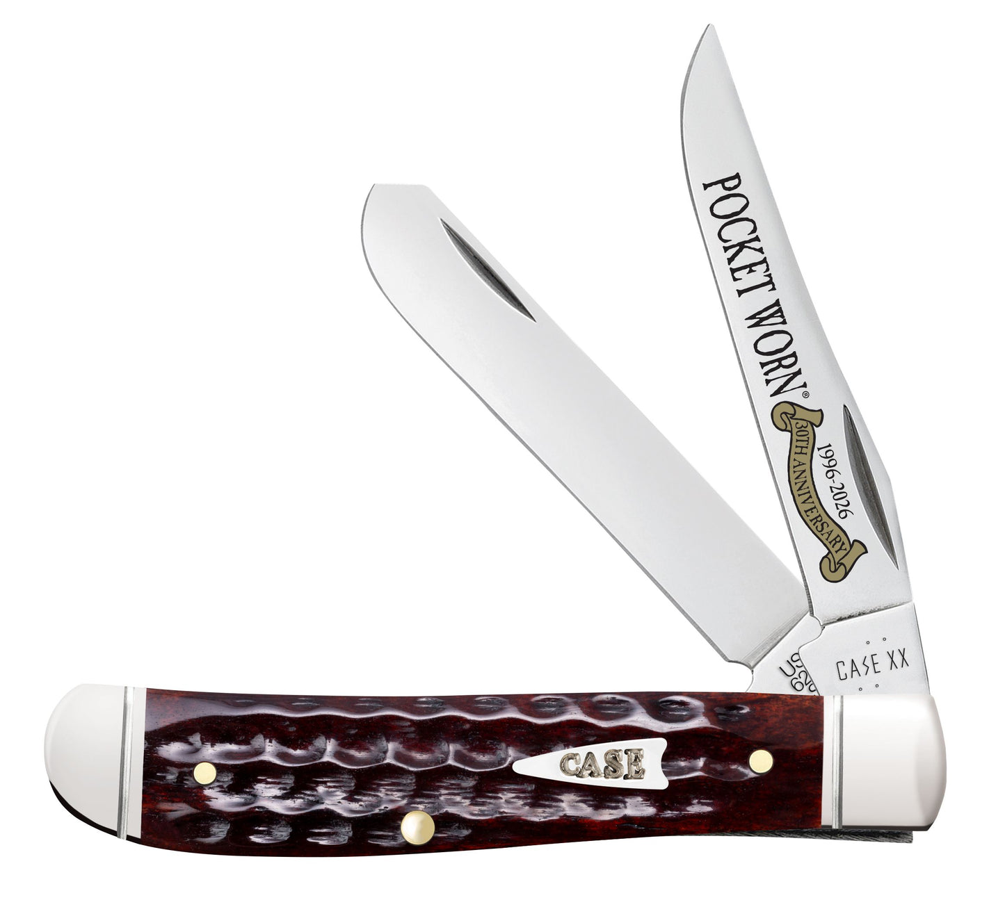 Case Knife Pocket Worn Mahogany Bone Corn Cob Jig Mini Trapper 55231