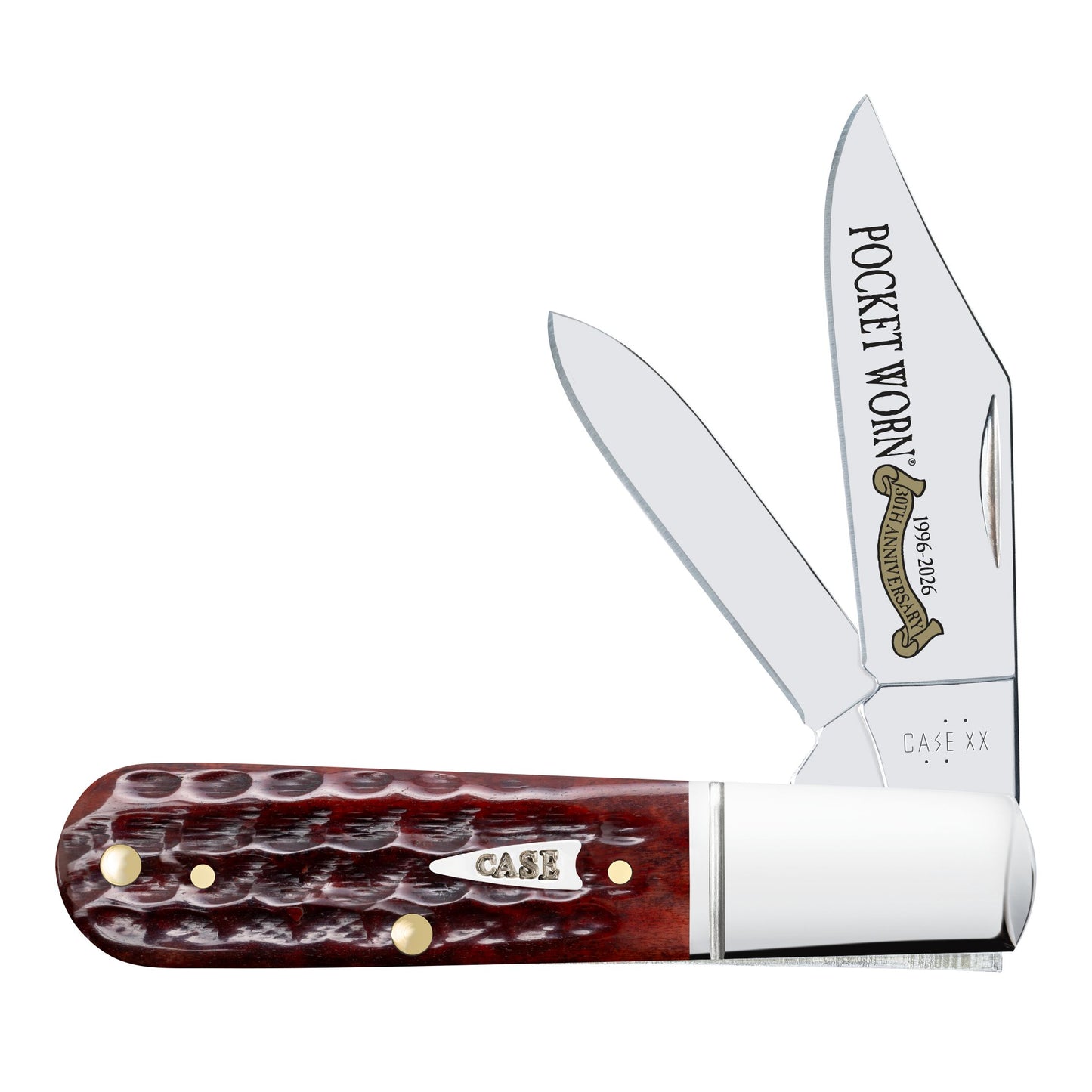 Case Knife Pocket Worn Mahogany Bone Corn Cob Jig Barlow Fluted 55233