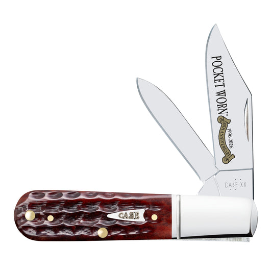 Case Knife Pocket Worn Mahogany Bone Corn Cob Jig Barlow Fluted 55233