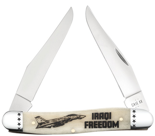 Case Knife Iraqi Freedom Natural Bone Muskrat 58494