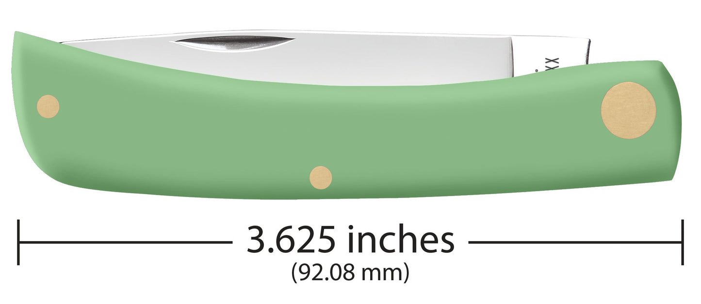 Case Knife Mint Green Synthetic Smooth Sod Buster Jr 63834
