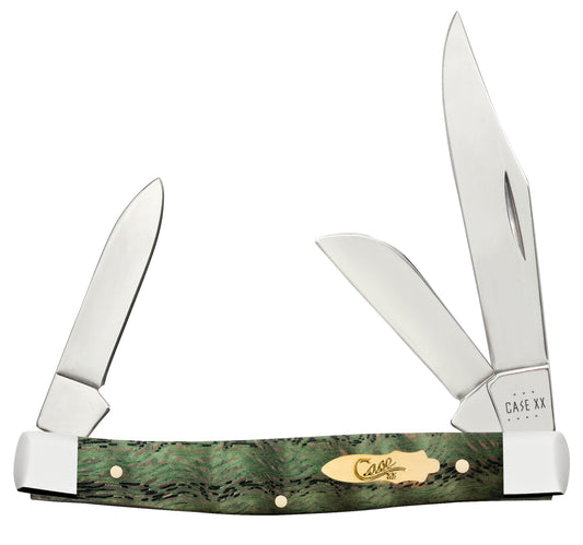 Case Knife Kelly Green Curly Oak Medium Stockman 64075