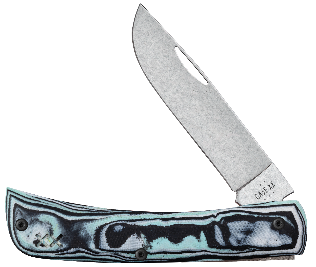 Case Knife Seafoam Green Burl G-10 XR Sod Buster Jr W/Clip 66384