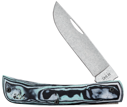 Case Knife Seafoam Green Burl G-10 XR Sod Buster Jr W/Clip 66384