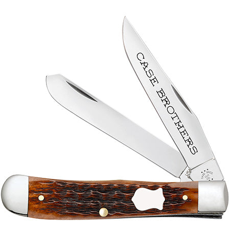 Case Knife Brown Bone Russell Jig Trapper 79410