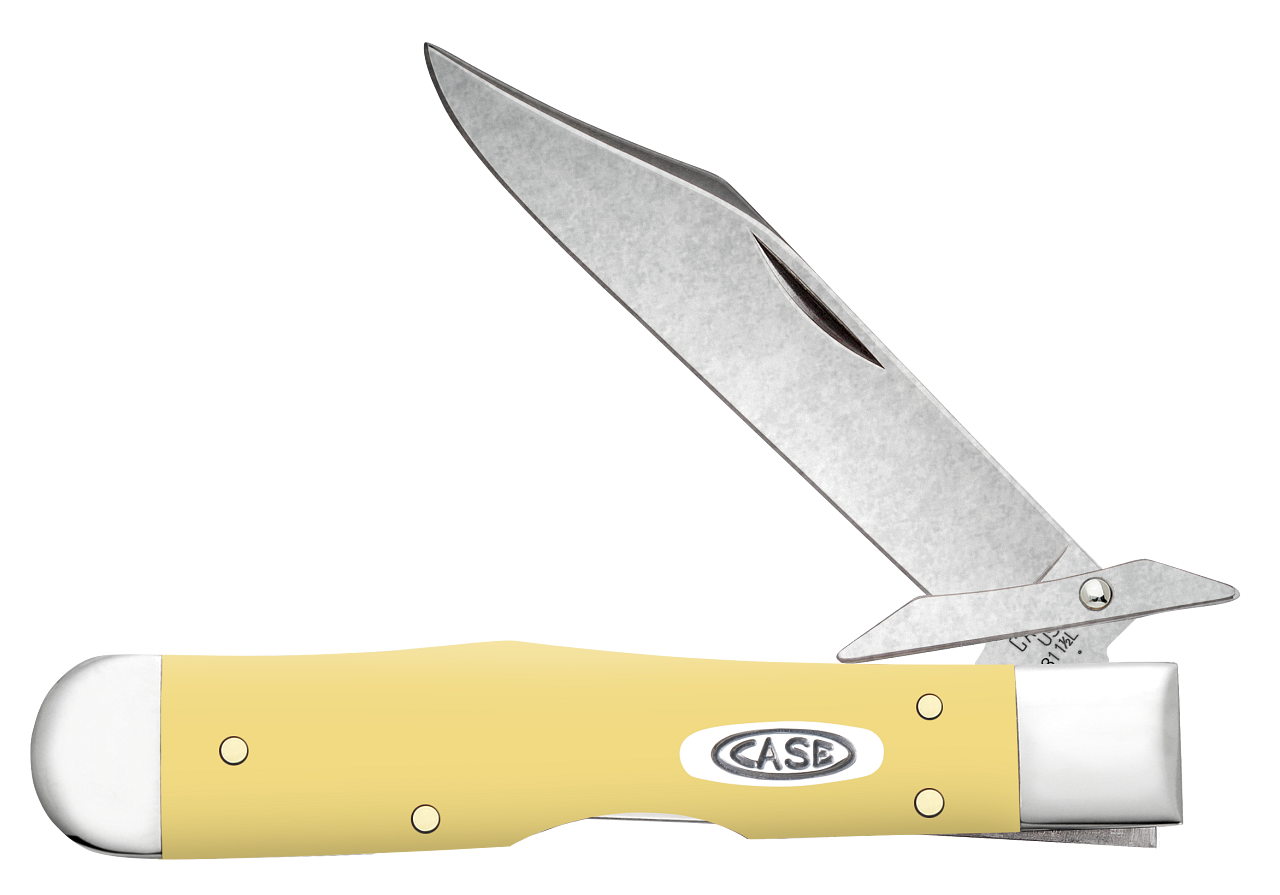 Case Knife Yellow Synthetic Smooth Cheetah Cub 81086