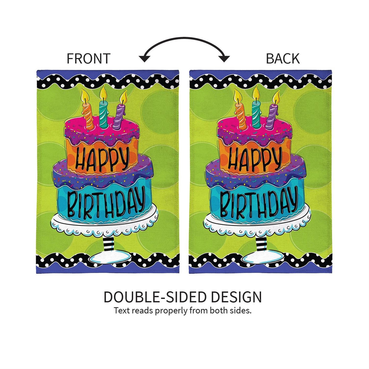 Happy Birthday Cake Garden Flag