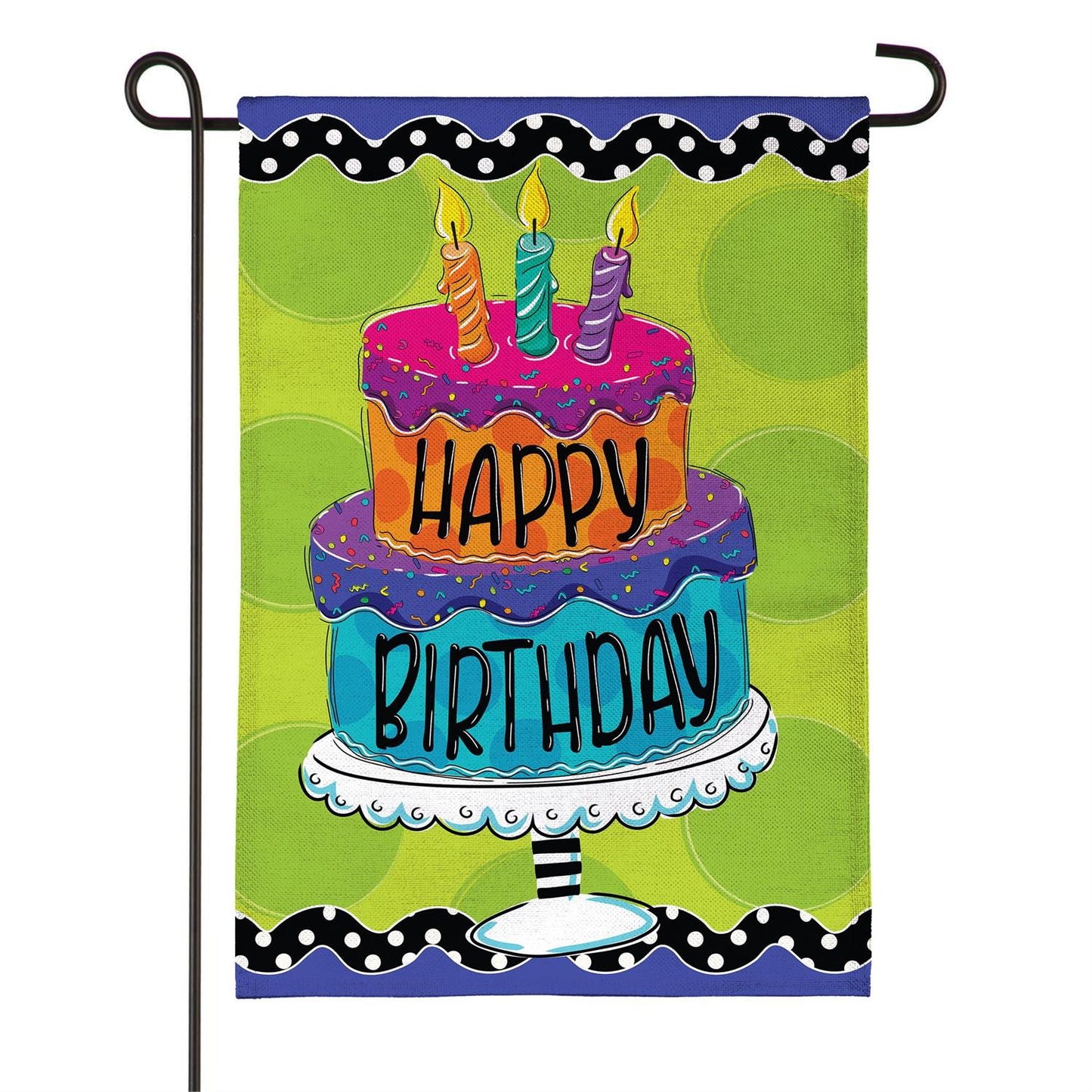 Happy Birthday Cake Garden Flag
