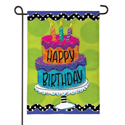 Happy Birthday Cake Garden Flag