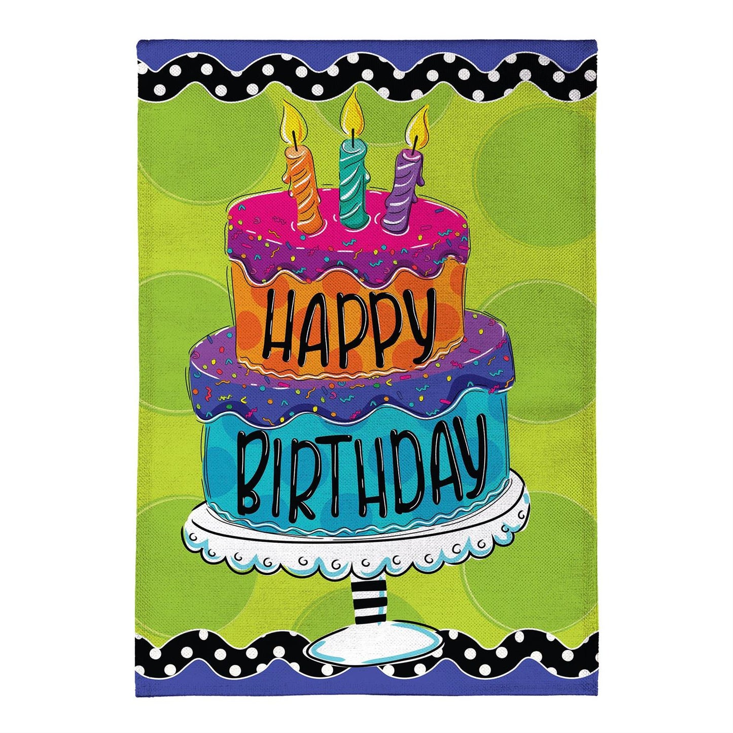 Happy Birthday Cake Garden Flag