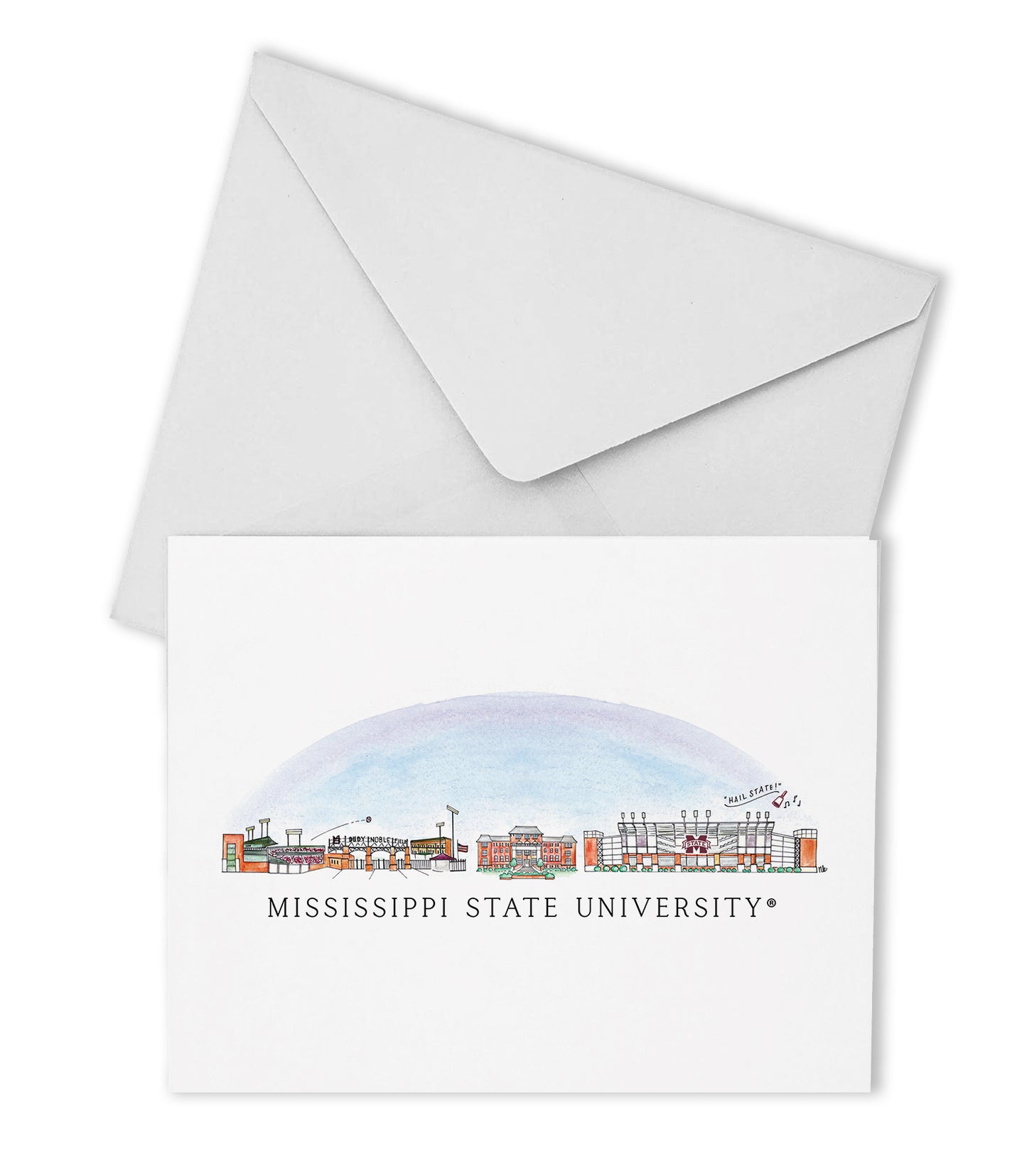 Mississippi State Skyline Note Cards