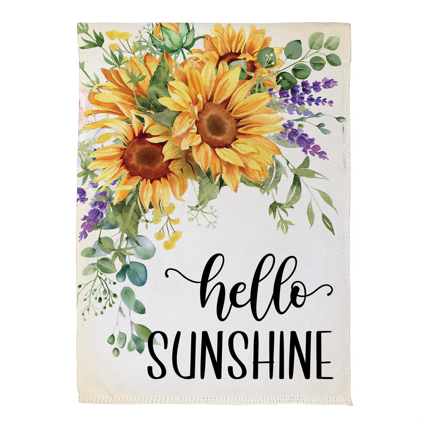 Hello Sunshine Sunflower House Flag