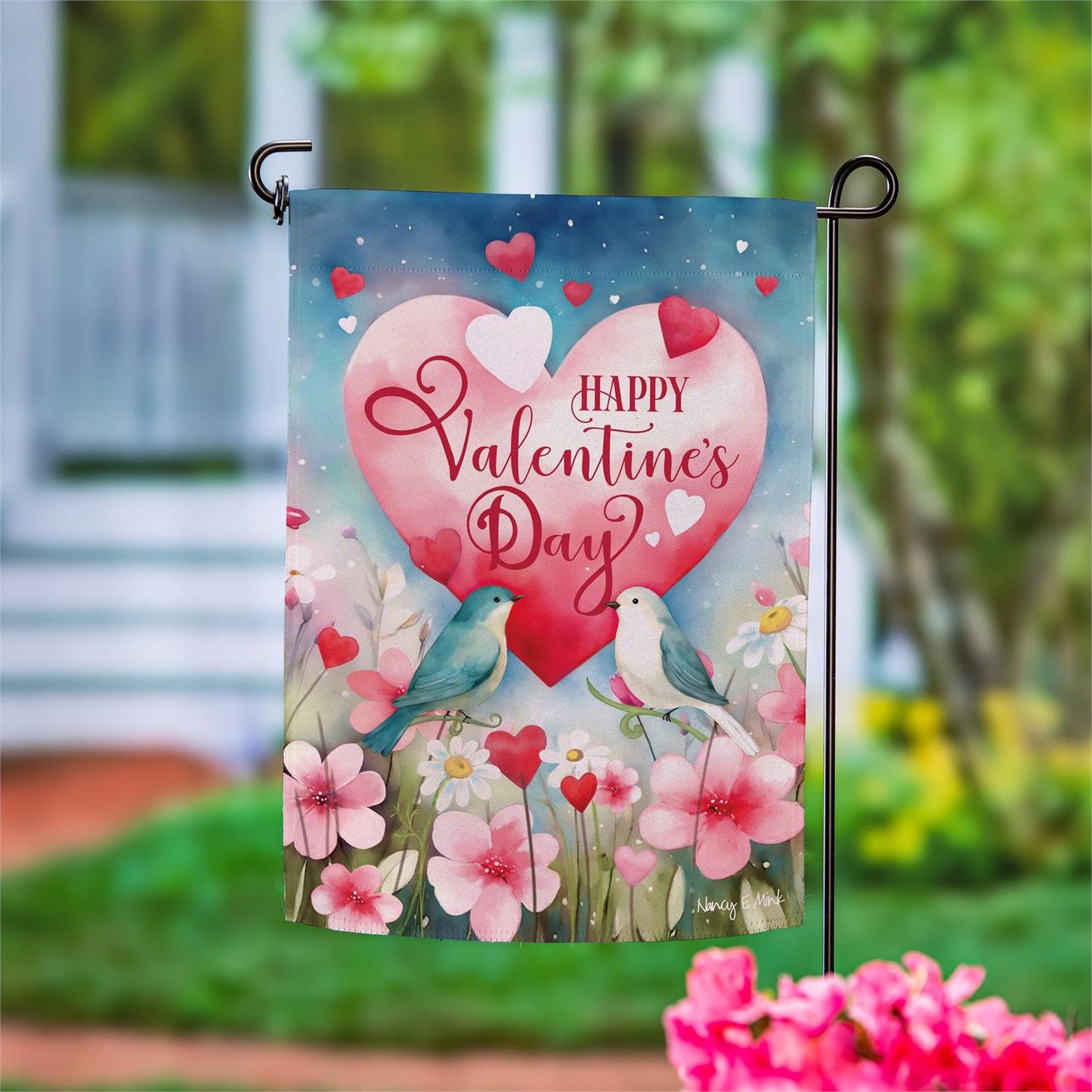 Lovebirds Garden Flag
