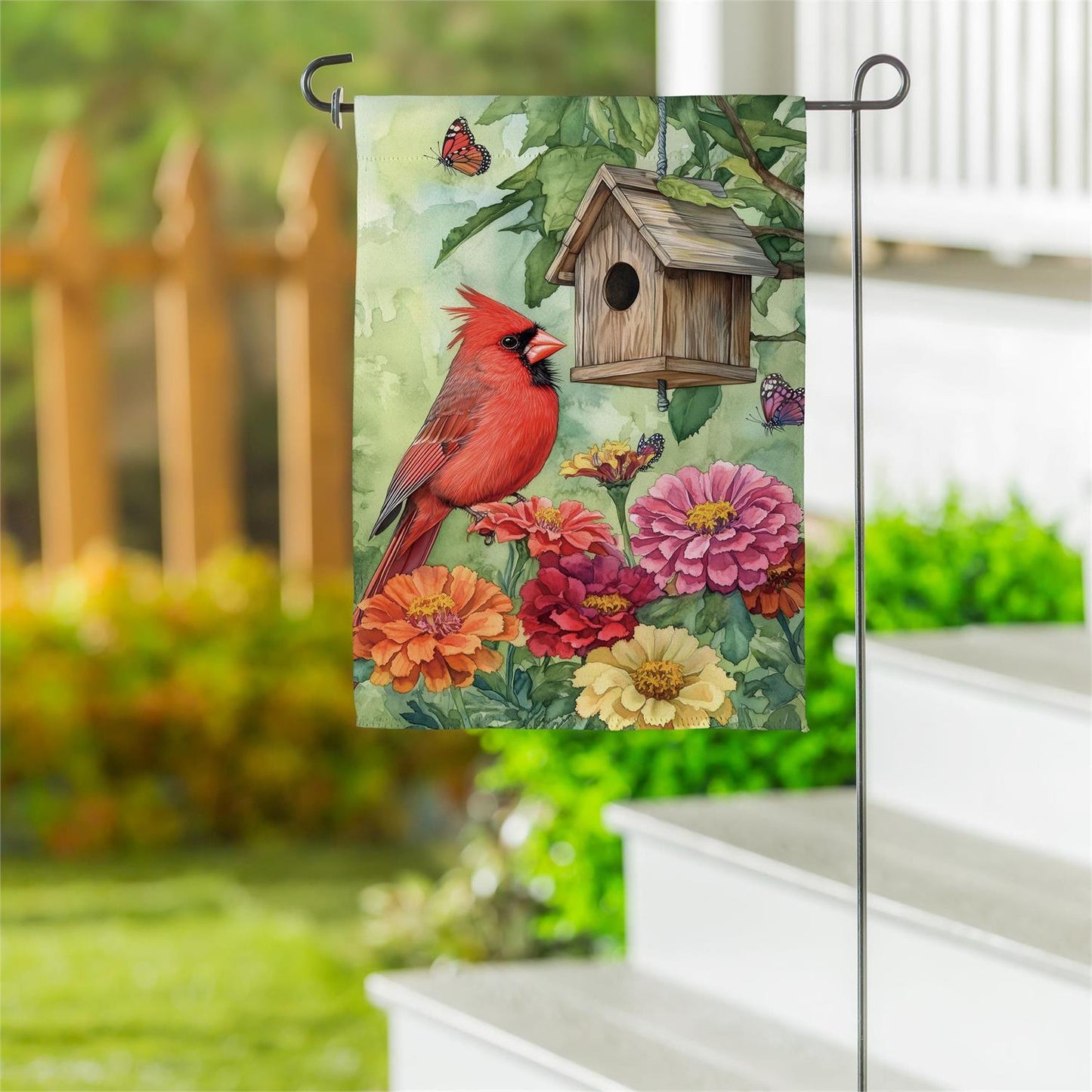 Cardinal Suede Garden Flag