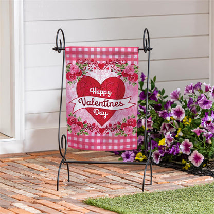 Happy Valentines Day Swirl Garden Flag