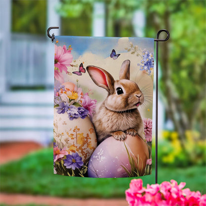 Bunny Suede Garden Flag