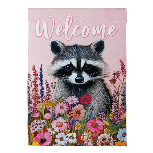 Raccoon Garden Flag
