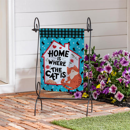 Home Is Where The Cat Garden Flag