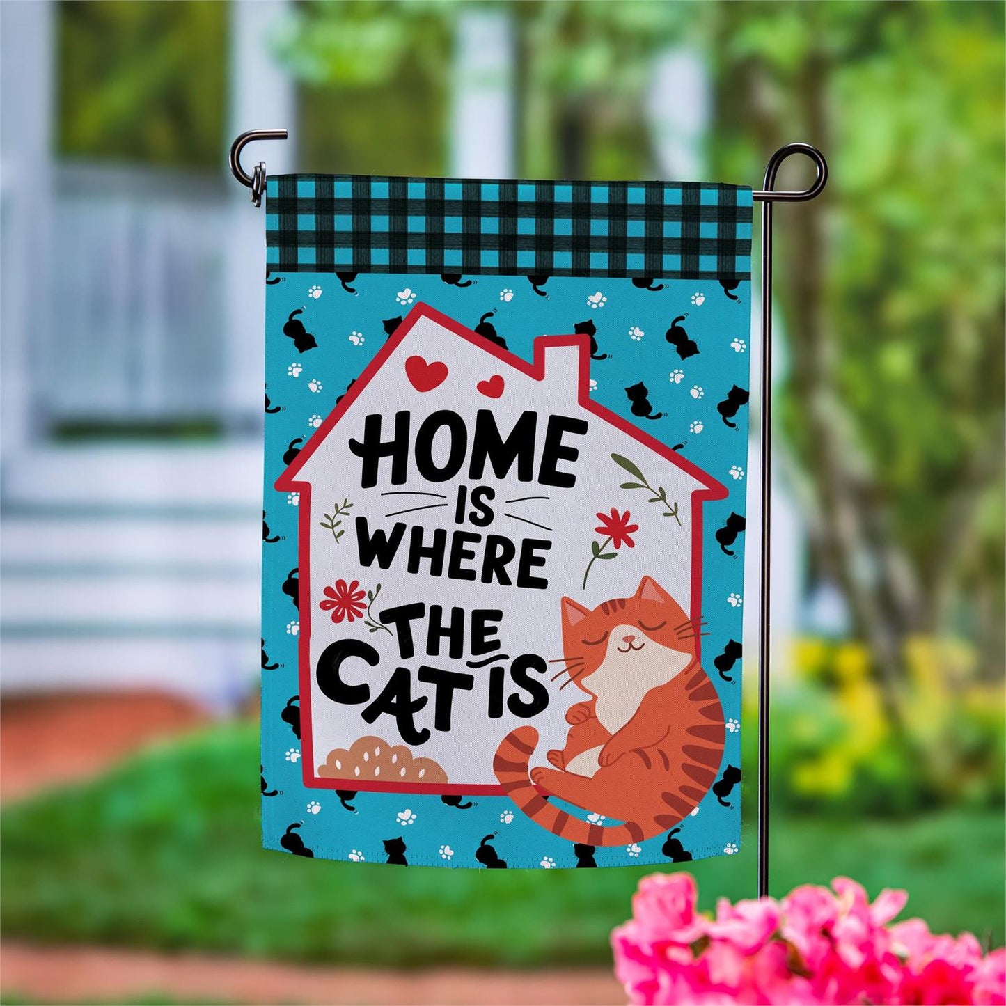 Home Is Where The Cat Garden Flag