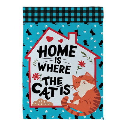 Home Is Where The Cat Garden Flag
