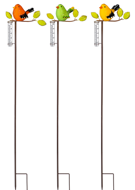 Perched Bird Rain Gauge 44"