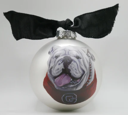 VG Georgia Mascot Glass Ball Ornament
