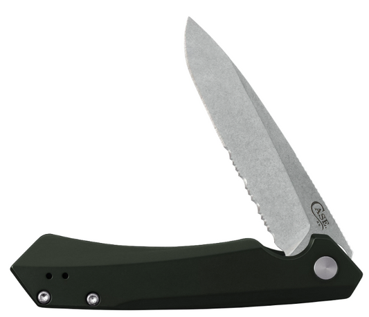 Case Knife Green Anodized Kinzua Spear Serrated 64632