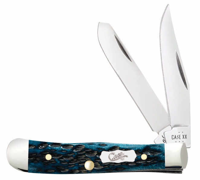 Case Knife Pocket Worn Mediterranean Blue Tiny Trapper 51862