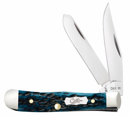 Case Knife Pocket Worn Mediterranean Blue Tiny Trapper 51862