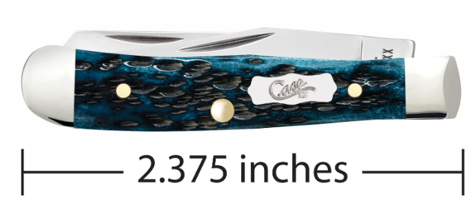 Case Knife Pocket Worn Mediterranean Blue Tiny Trapper 51862
