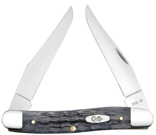 Case Knife Pocket Worn Gray Bone Muskrat 58418