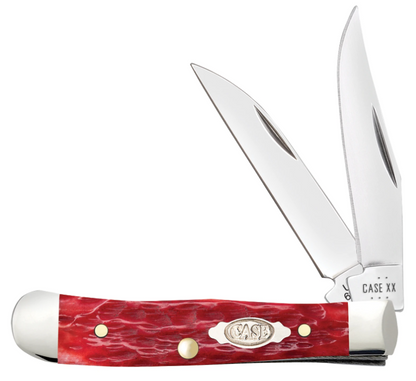 Case Knife Dark Red Bone Tiny Trapper 31944