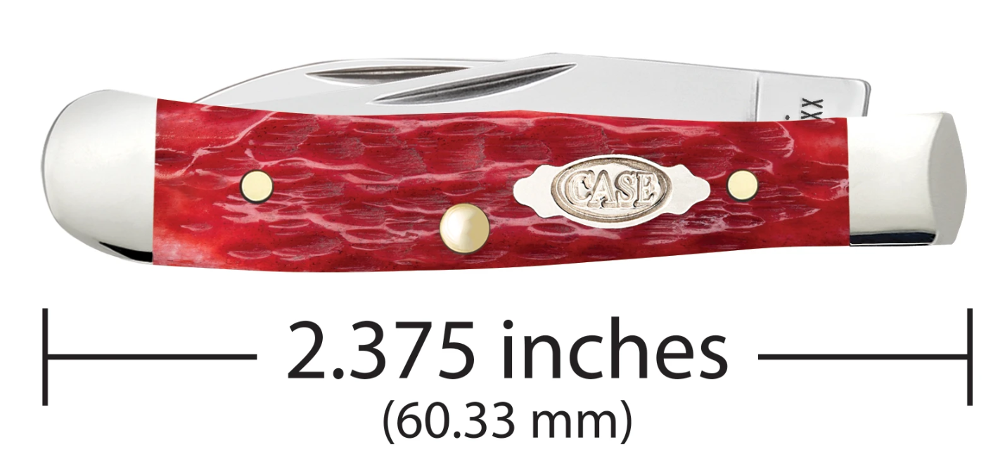 Case Knife Dark Red Bone Tiny Trapper 31944