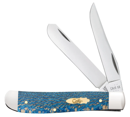 Case Knife Blue Sycamore Wood Mini Trapper 63731
