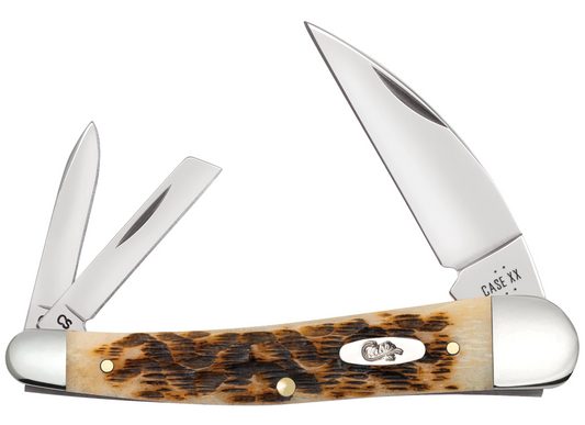 Case Knife Amber Peach Seed Seahorse Whittler 30094
