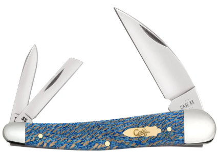 Case Knife Blue Sycamore Wood Seahorse Whittler 63735