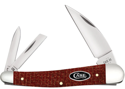 Case Knife Dark Red Burlap Micarta Seahorse Whittler 12276