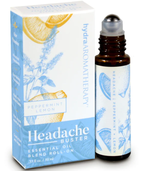 Hydra Aromatherapy Headache Roll on Essential Oil - Peppermint Lemon