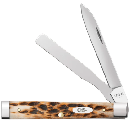 Case Knife Amber Bone Peach Seed Baby Doc 10797