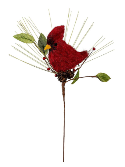 Poinsettia Stem Cardinal Artificial 12 Inch