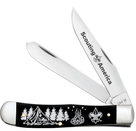 Case Knife Scouting America Black Synthetic Smooth Trapper 18145