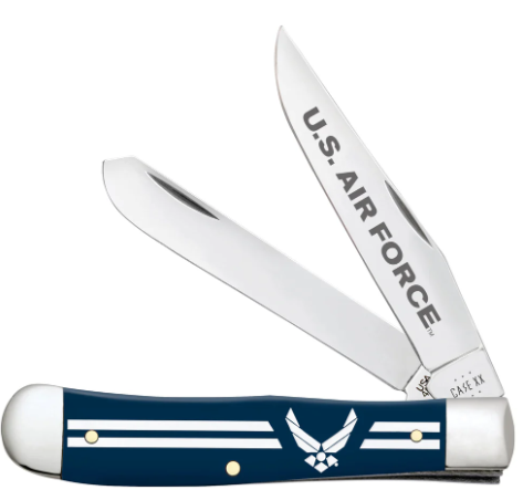 Case Knife USAF Navy Blue Synthetic Smooth Trapper 32413